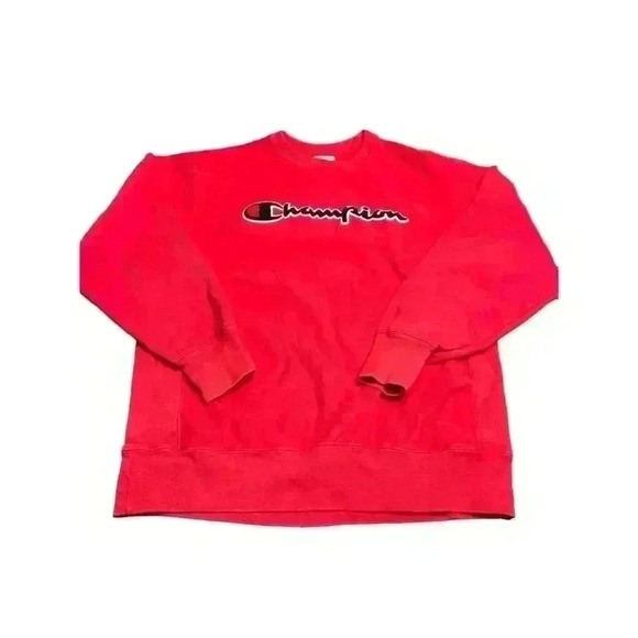 Vintage Champion Women’s Large Red Reverse Weave Sweatshirt Pullover - Picture 1 of 11